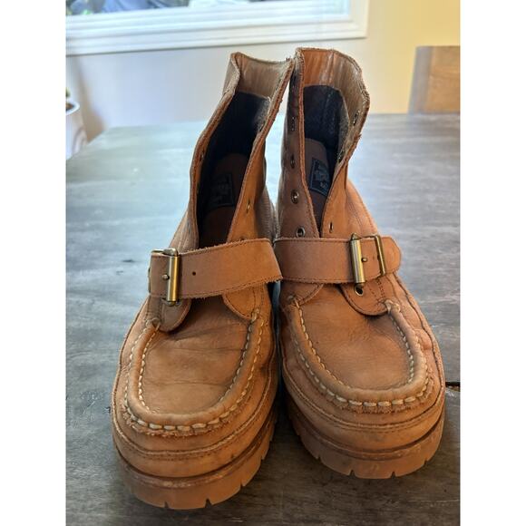 POLO Ralph Lauren Ranger Leather Lace Up Buckle Boots Men’s Size 7.5 Brown Tan main image 6